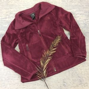 The North Face wine zip up fleece jacket